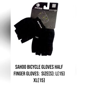 Black Half Finger Bicycle Gloves